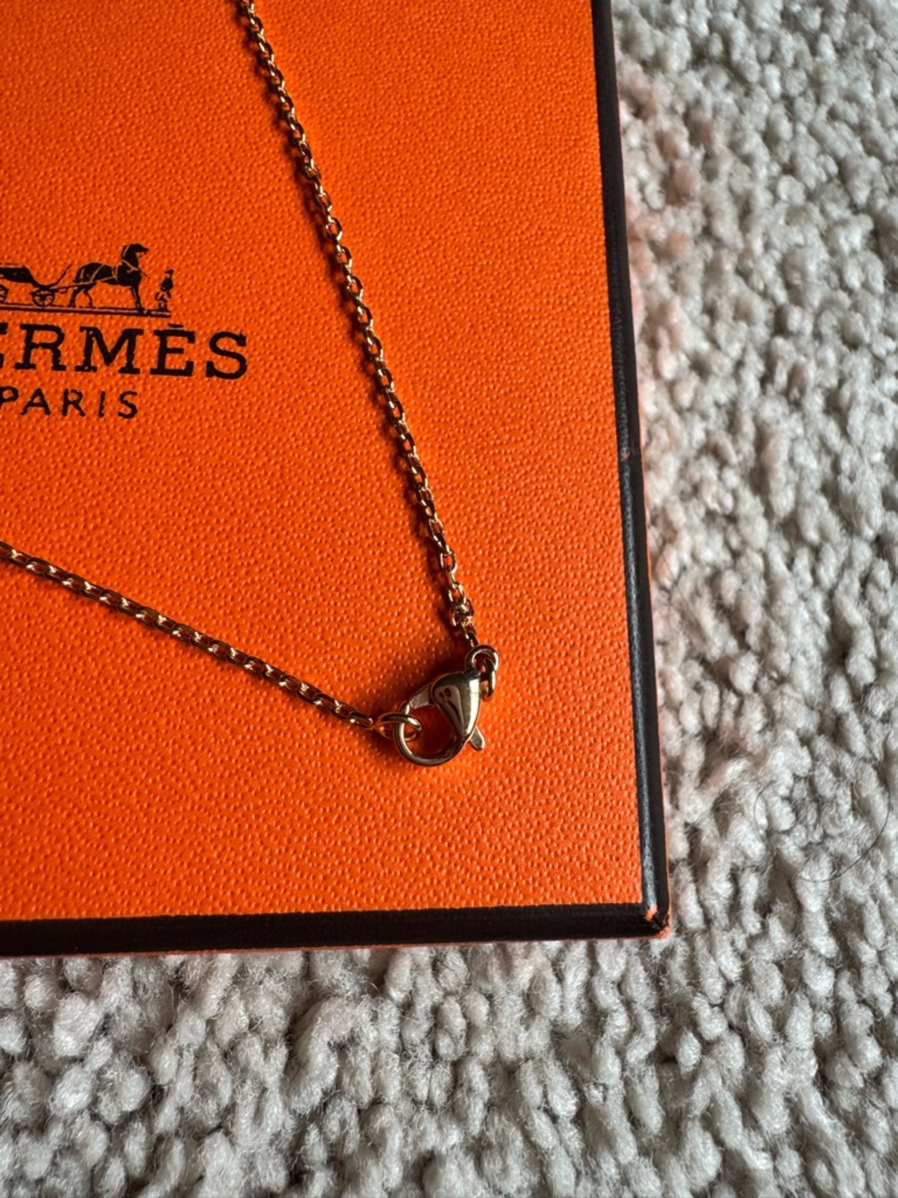 Hermès Rose Gold Mini Pop H pendant Necklace, Marron Glacé - Picture 3 of 6